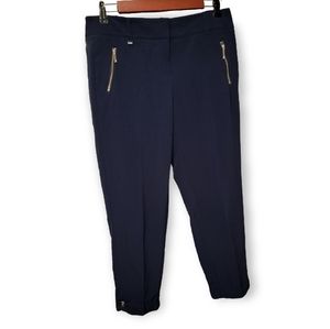 White House Black Market Navy Zipper Capris